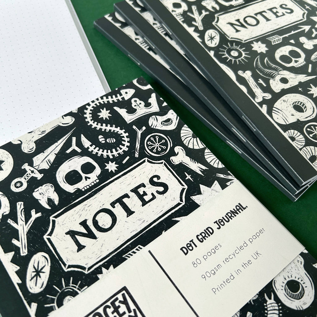Skull and Bones Dot Grid Notebook | Stacey McEvoy Caunt