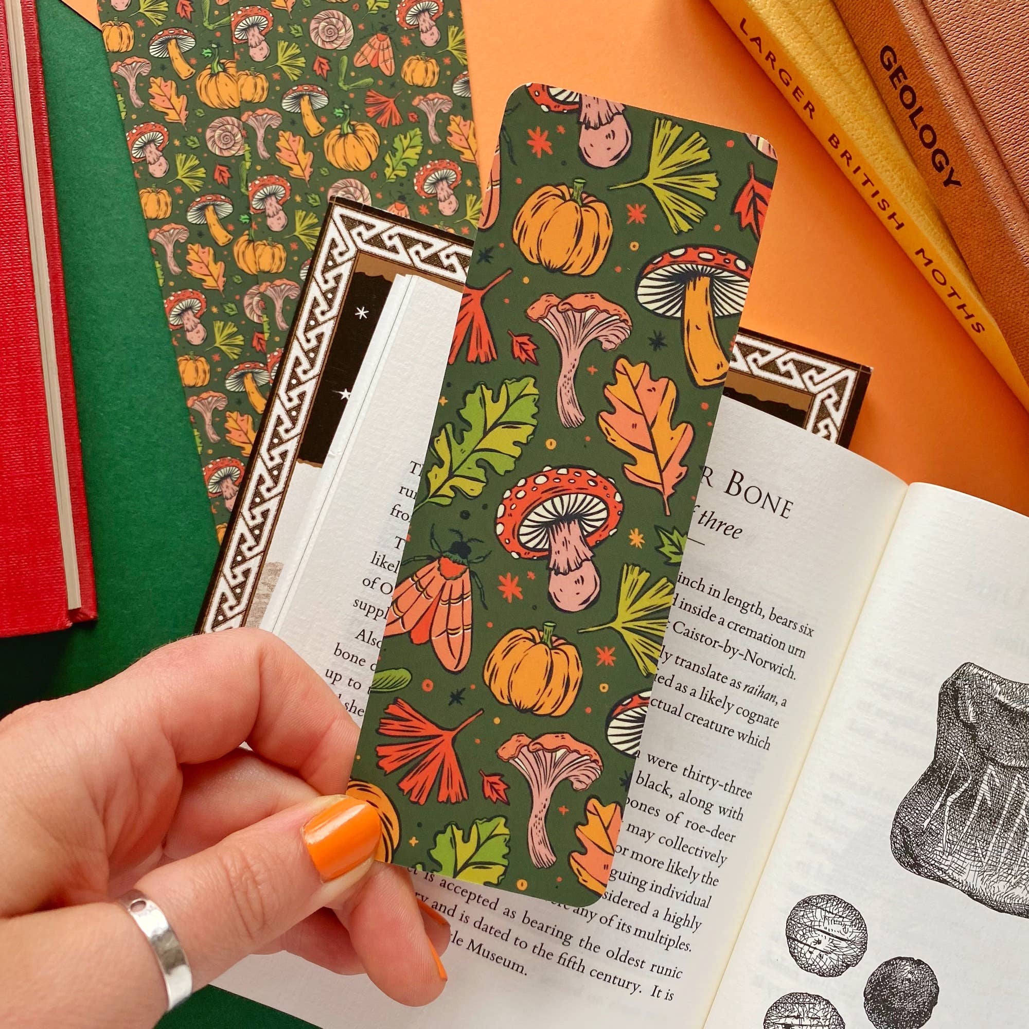 Green Autumn Pattern Bookmark | Stacey McEvoy Caunt