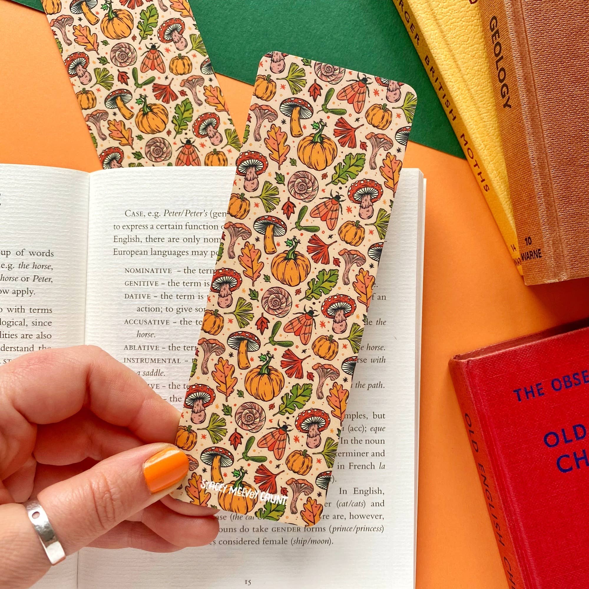 Orange Autumn Pattern Bookmark | Stacey McEvoy Caunt