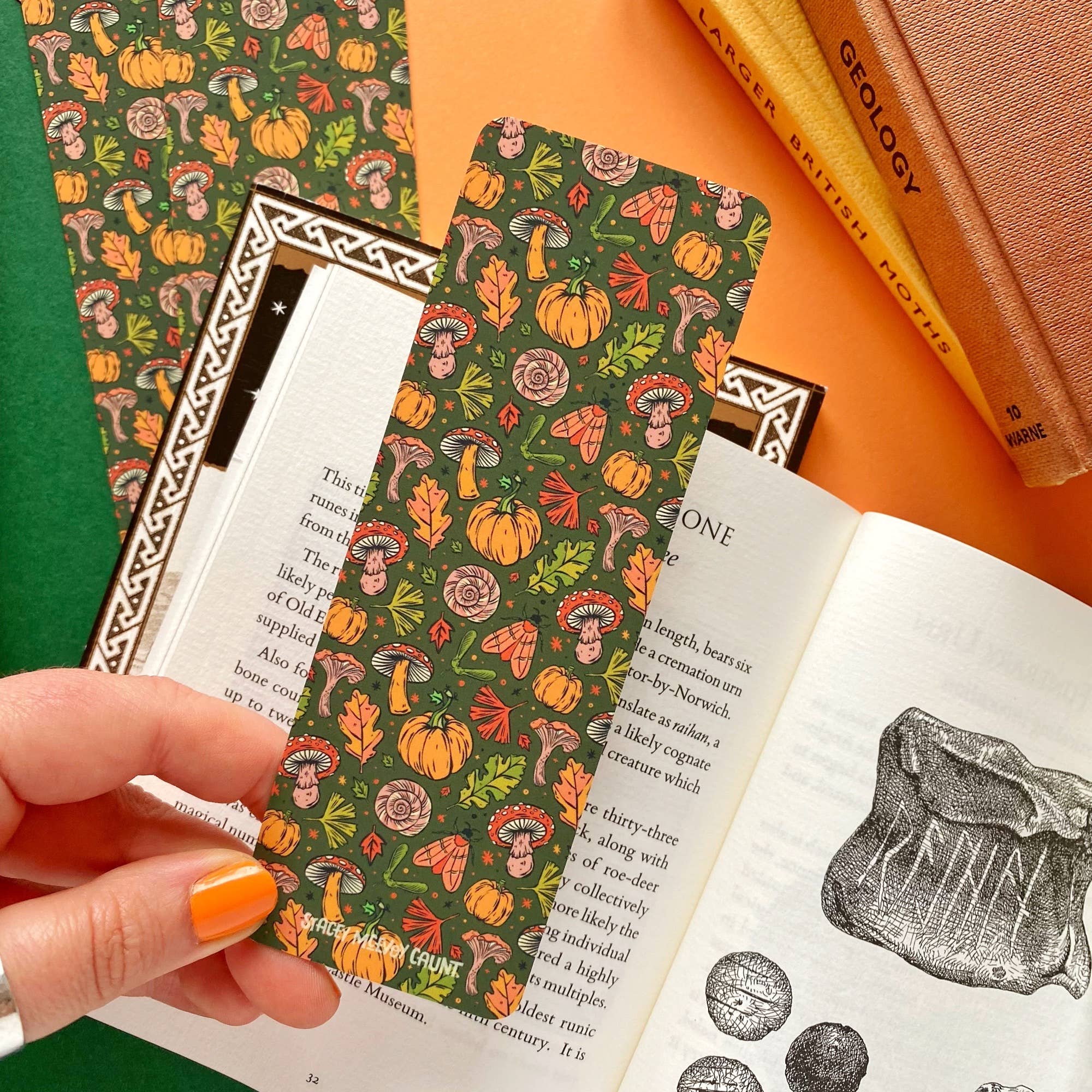 Green Autumn Pattern Bookmark | Stacey McEvoy Caunt
