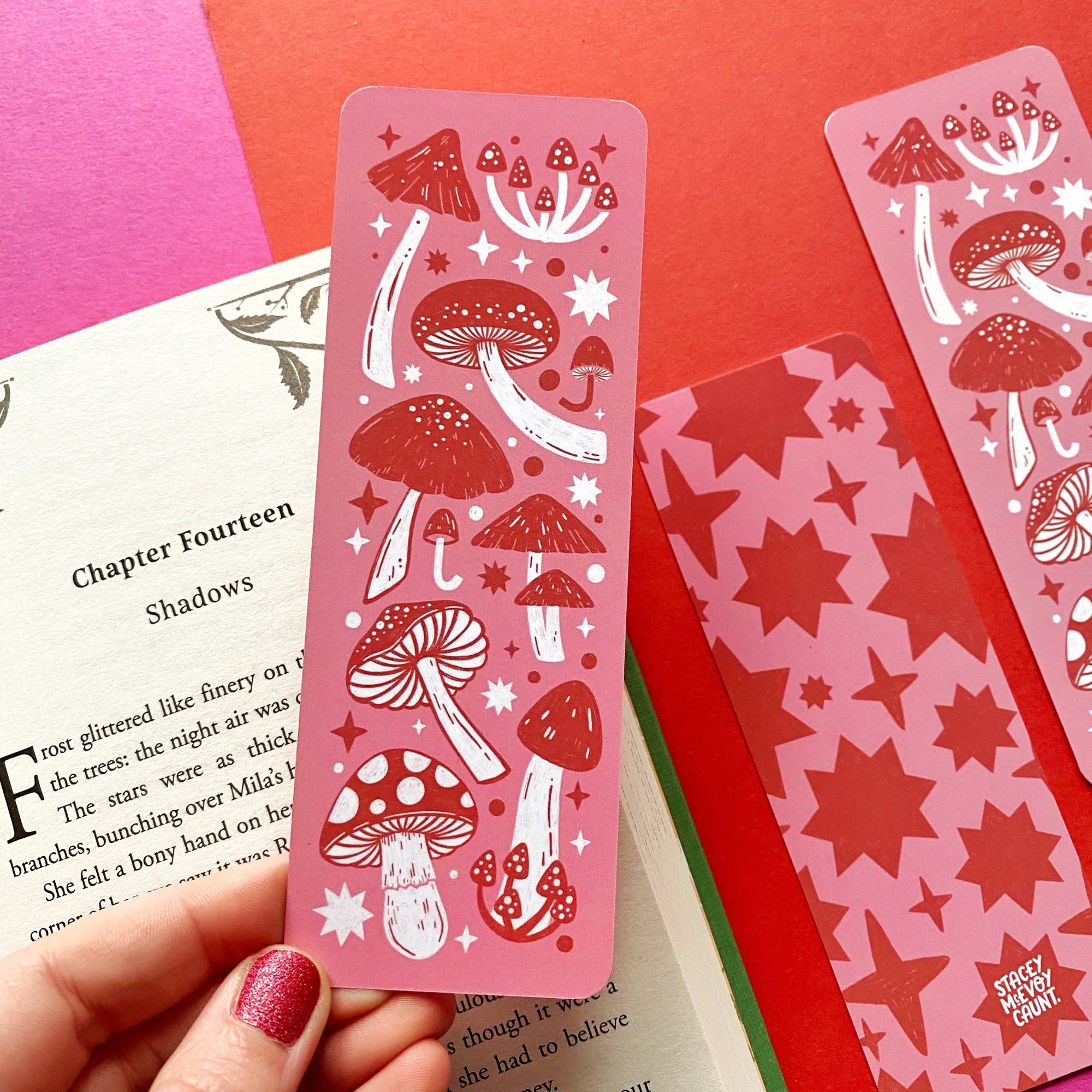 Pink Mushroom Bookmark | Stacey McEvoy Caunt